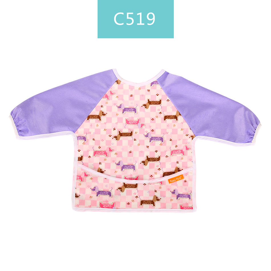 Happyflute Baby Slabbetjes Waterdichte Baby Slabbetjes Print Pul & Print Minky Leuke Lange Mouwen Kinderen Bib Burp Kleding Baby Spullen: C519