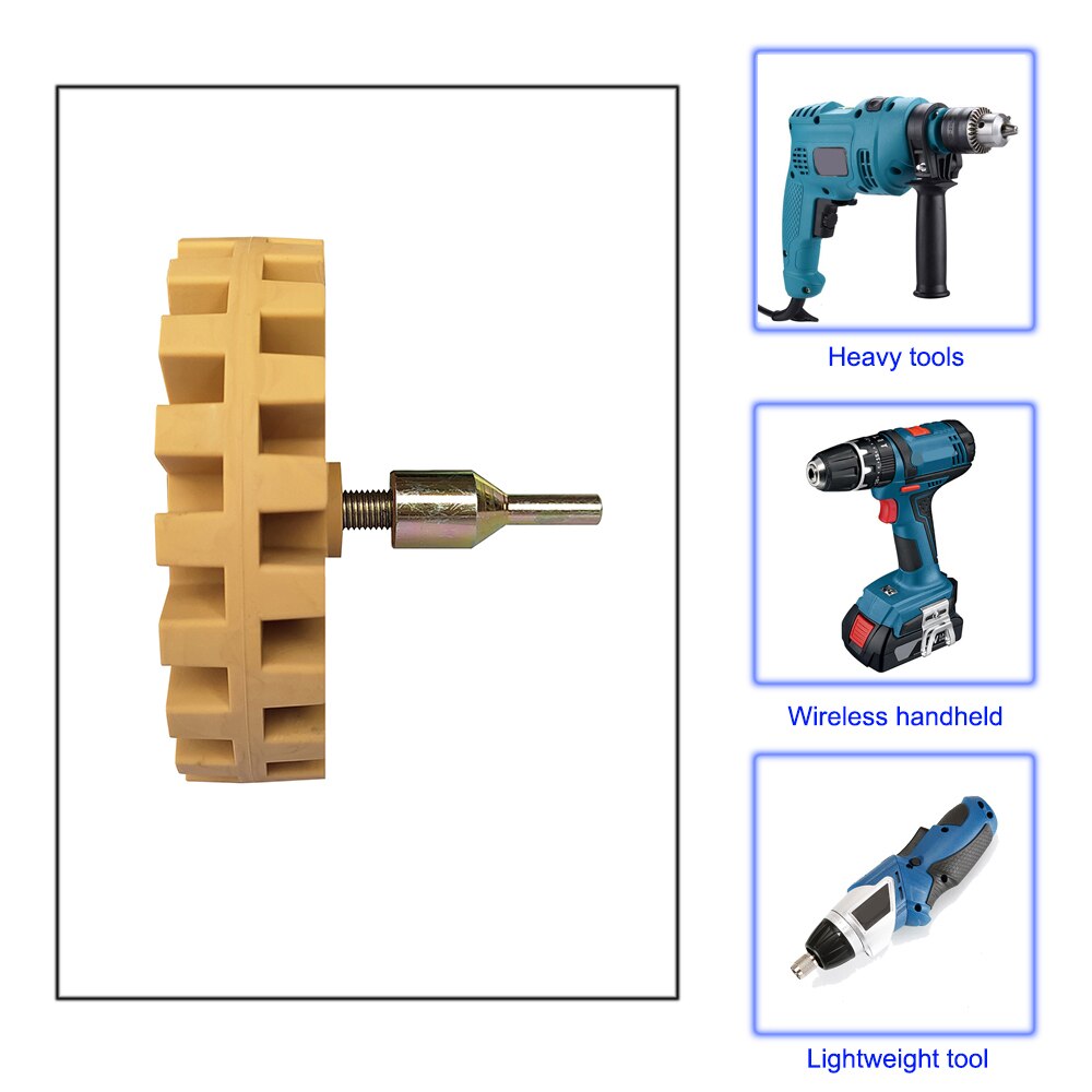 Decal Adhesive Remover Rubber Eraser Wheel 4 Inch Car Sticker Remover with Drill Adapter Kit and Tool Box E42