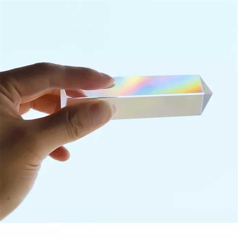 Fysik prisme 40 x 40 x 180mm trekantede optiske prismer glas undervisning brudt lys spektrum regnbue børn studerende
