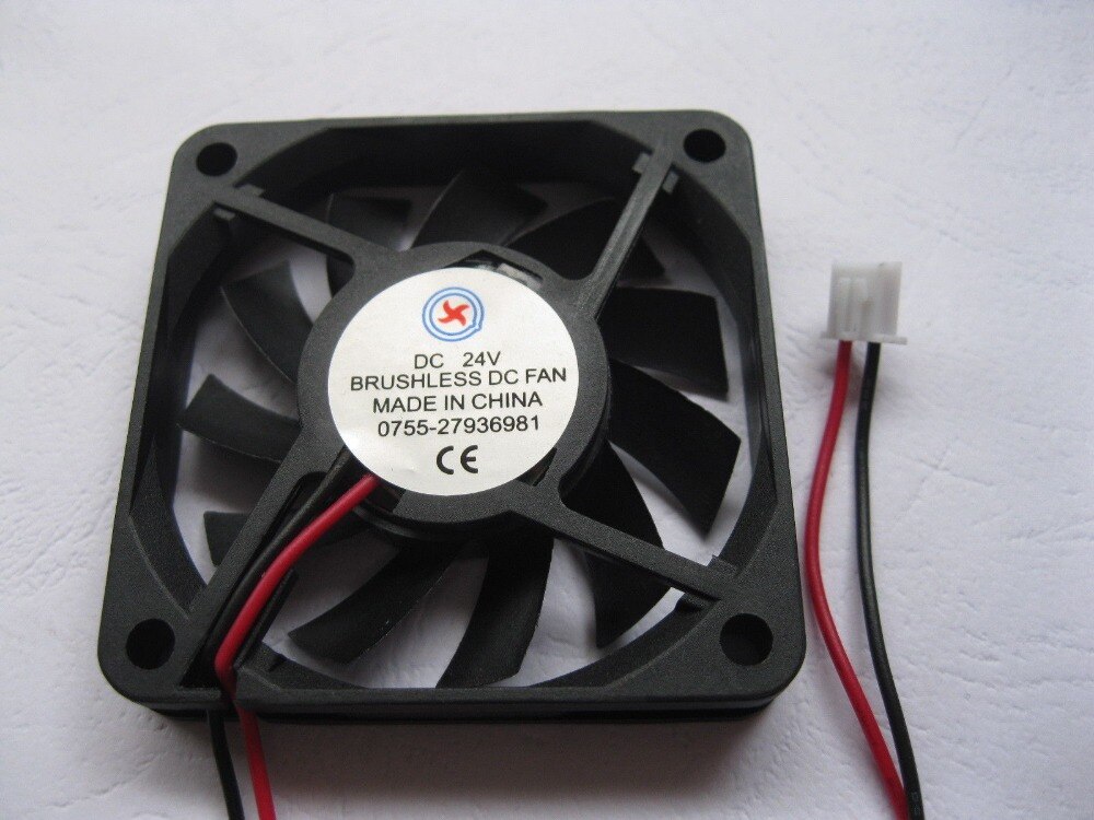 6 stks Borstelloze DC Cooling Fan 11 Blade 6010 s 24 v 60x60x10mm 2 pin
