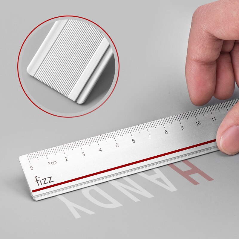 Fizz Staright Ruler Frosted Alloy Ruler Multi-Function Long Ruler 30CM Office Drawing Measurement Tool Student Use Stationery