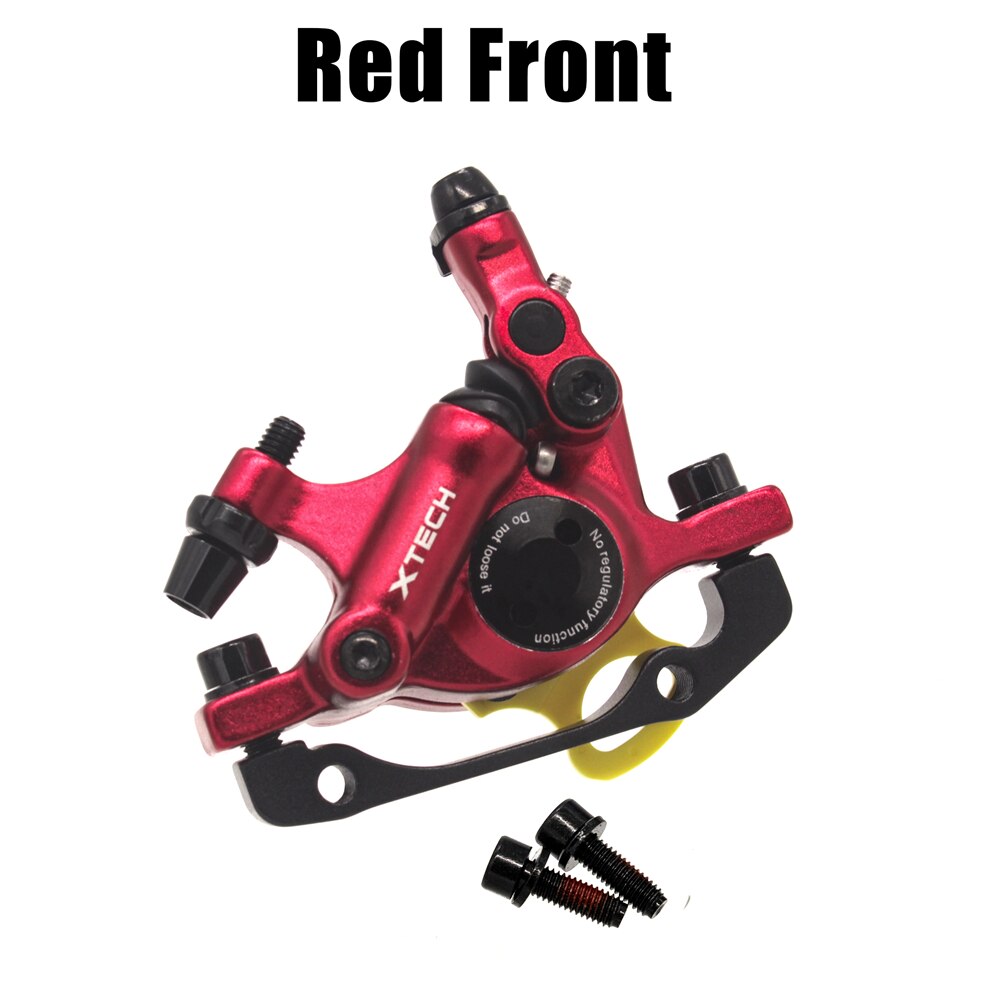 ZOOM XTECH Mountain Bike Hydraulic Disc Brake Calipers Line Pulling Disc Brake For MIJIA M365 Mi Electric Scooter With Rotors: Red Front