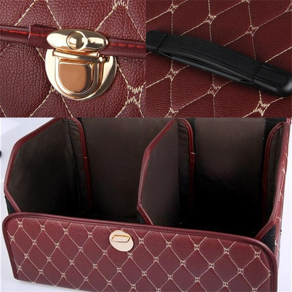 Boîte de rangement de coffre de voiture, grande capacité, sac de rangement d'outils multi-usage automobile, rangement pliable en cuir pour boîte de rangement d'urgence