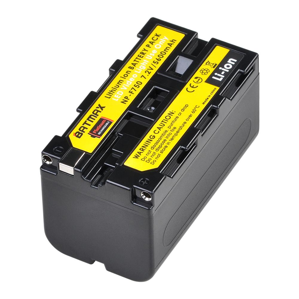 Batmax 5600mAh NP-F750 NP-F770 Batterie + LED USB Dual Ladegerät für LED Video Licht Yongnuo Godox YN300Air II YN300 III YN600 L132T: 1 battery