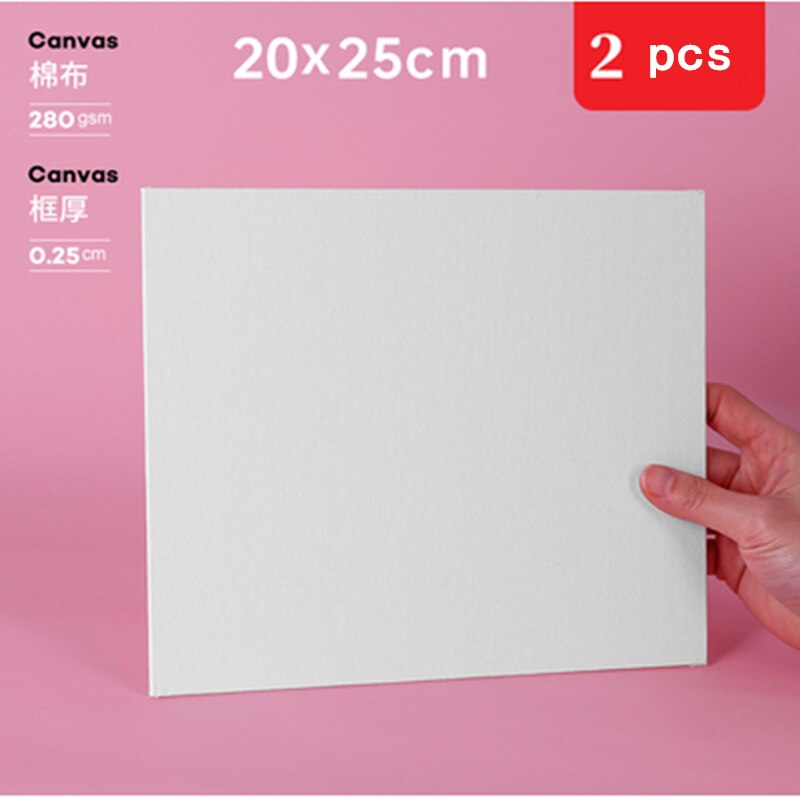 Various size oil painting board white blank square artist canvas oil painting board acrylic paint oil canvas board art supplies: 20x25cm (2pcs)