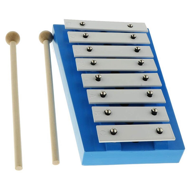 8- tonig klokkenspel met 2 houten xylofoonviolen voor muziekliefhebbers en beginners, verbeter je hand-oogcoördinatie en vergroot je