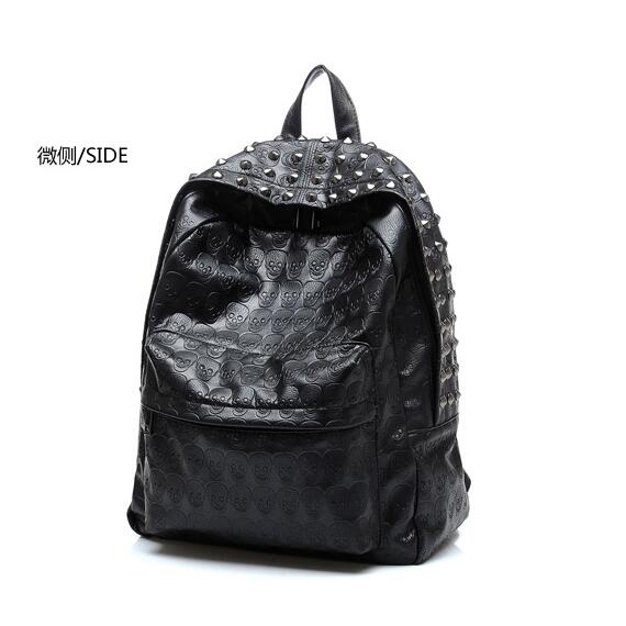 X-online 042117 kvindelige kranium print rejse rygsæk studerende skoletaske