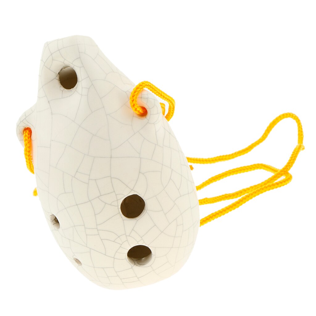 Pro 6 Hole Alto C Key Ocarina Ceramic Musical Instrument with Cord