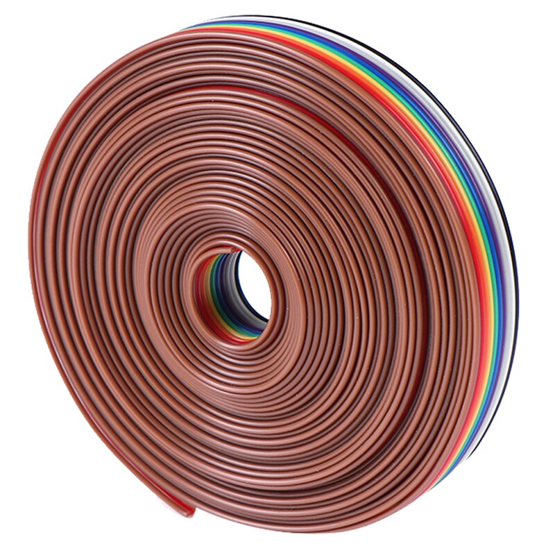 5m Ribbon Cable 10WAY Flat Color Rainbow Ribbon Cable Wire Rainbow Cable 10P Ribbon Cable 28AWG