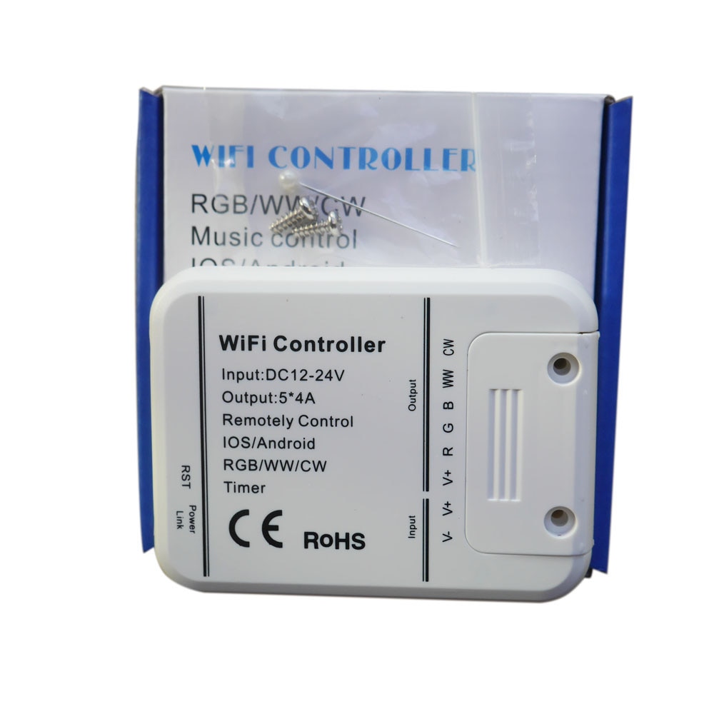 Led Controller Rgb/Ww/Cw Wifi 5 Kanalen, 16 Miljoen Kleuren Smartphone Controle Muziek En Timer Modus Magic Home Wifi Led Controller