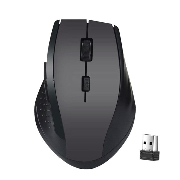 Ratón óptico inalámbrico con Bluetooth para juegos, dispositivo de 1200DPI, USB, para ordenador portátil, 2,4 GHz, 6 teclas, receptor USB,: grey