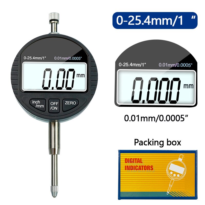 Xcan digital mikrometer 0-12.7mm/0-25.4mm 0.001mm 0.00005 "elektronisk mikrometer mätverktyg för mätare: 0-25.4mm 0.01mm