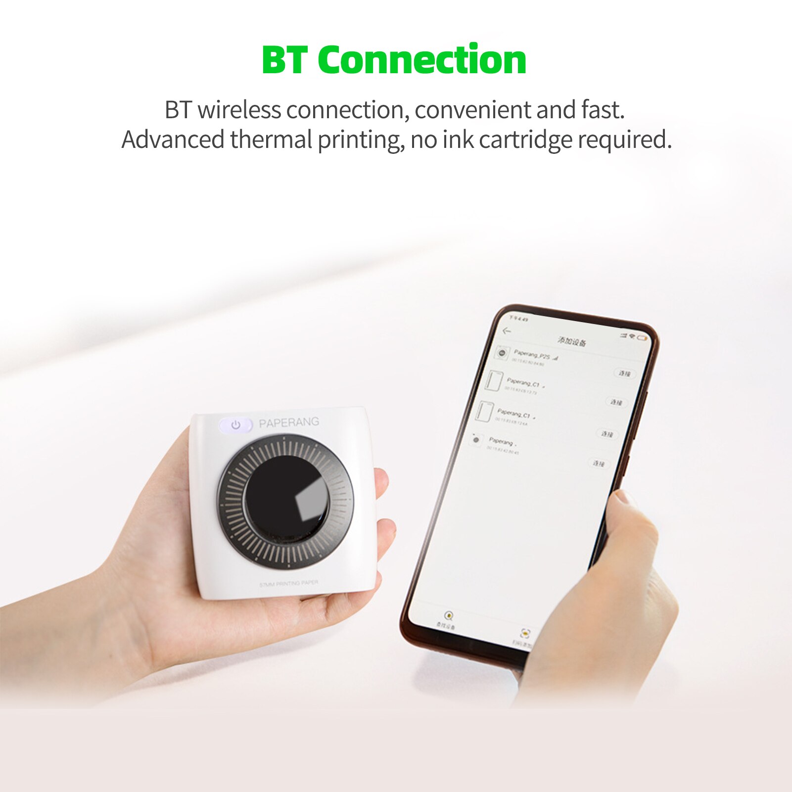 PAPERANG P2 Pocket Mini Printer 300dpi BT Wireless Printer Portable Thermal Printer for Photo Picture Receipt Label Sticker