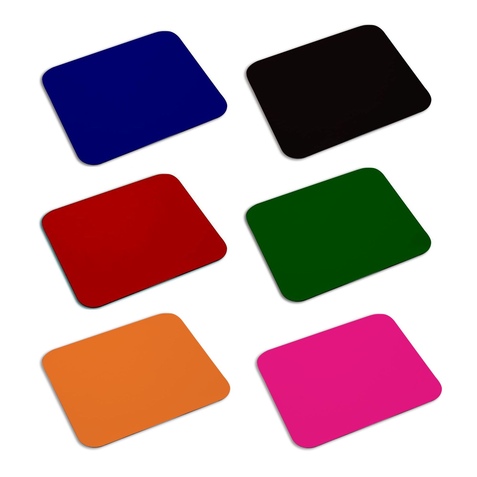 Muismat | Rechthoekige | 22X18 Cm | Blauw/Fuchsia/Oranje/Zwart/Rood/groen-Non-Slip Basis