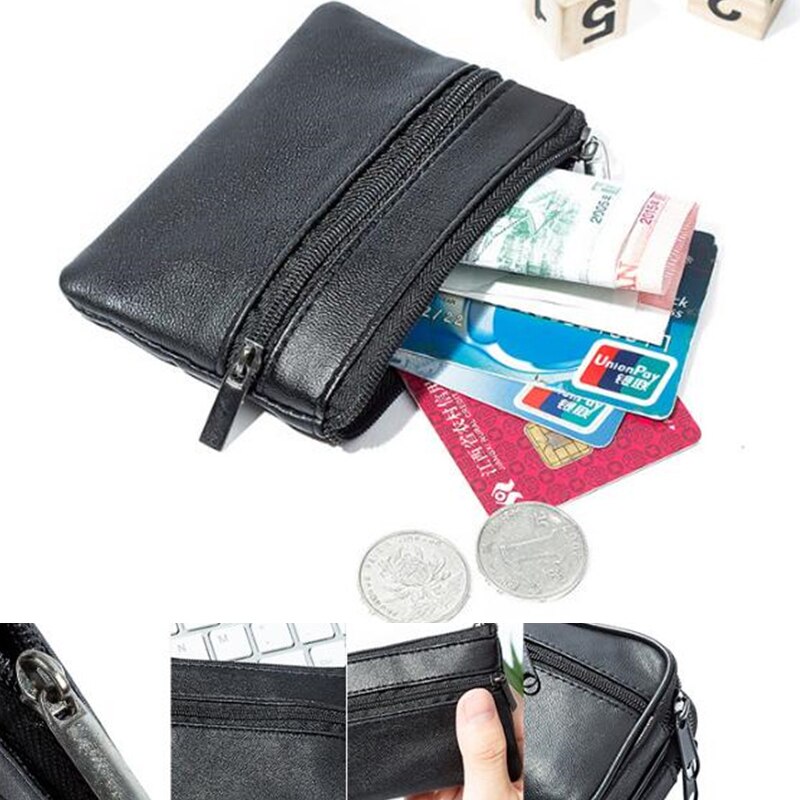 Black Leather Wallet Bag Vrouwen Portemonnees Sleutelhouder Portemonnee Jaar Mode Mini Coin Portefeuilles Vrouwen