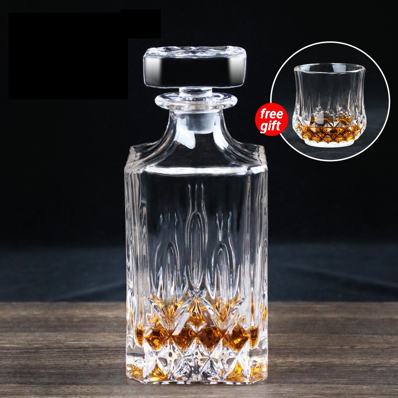 Luxury Lead Free Square Glass Wine Bottle Whiskey Decanter Alcohol Container decanter set