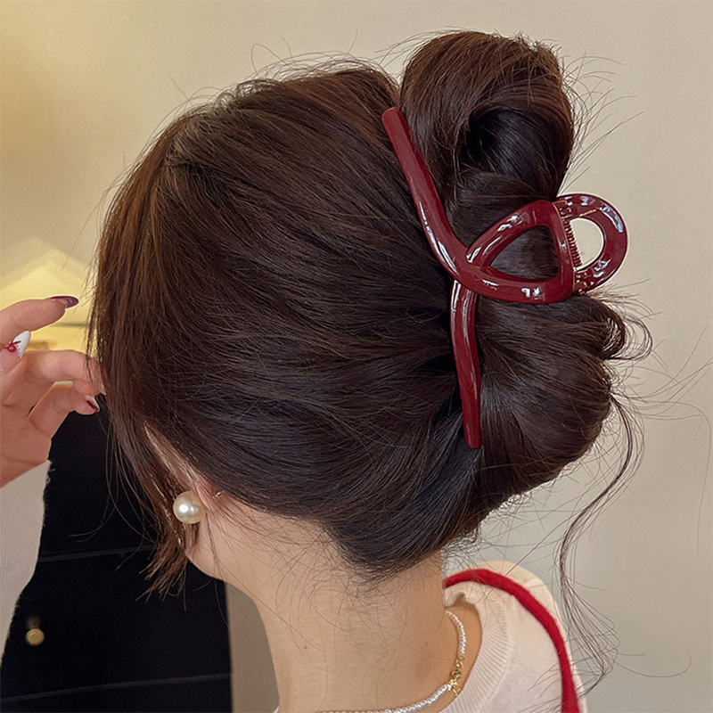 Pinzas para el cabello grandes de Color rojo oscuro para mujer, pasadores, horquillas, pinzas para el cabello de cola de caballo de plástico, accesorios para el cabello de tiburón para niñas mayores: Azul cielo
