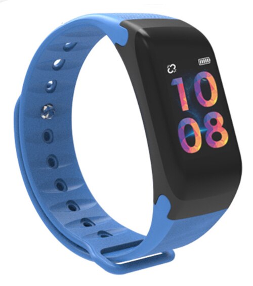 Smart armbånd fitness silikone armbånd blodtryk oxygen pulsmåler tracker stopur bærbar enhed urbånd: Blå