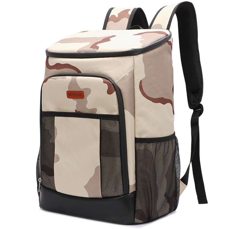DENUONISS Jungle Camping Big Cooler Bag Soft Waterproof Fresh Keeping Thermal Insulated Army Bag: Camouflage kahki