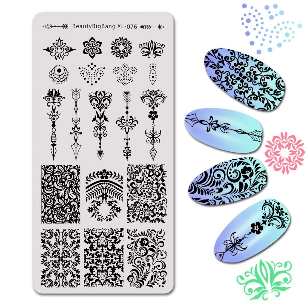 BeautyBigBang ongle gabarit plaque acier inoxydable mignon chat chien motif ongles estampage plaques Rectangle timbre pour ongles BBB XL-013: 76