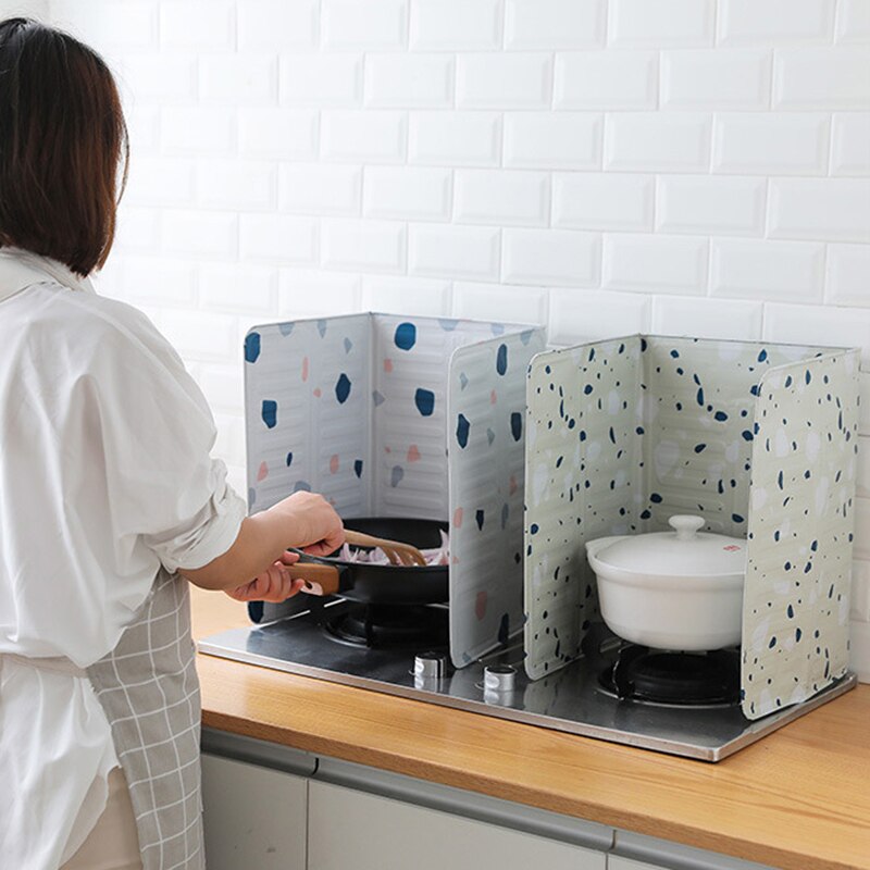Anti-spetterschild Bescherming Keuken Koekenpannen Olie Gasfornuis Cover Beschermt Beschermt de huid tegen brand Houdt de keuken schoon Afdrukken Groenten (84 x 39 cm Groente Bedrukt