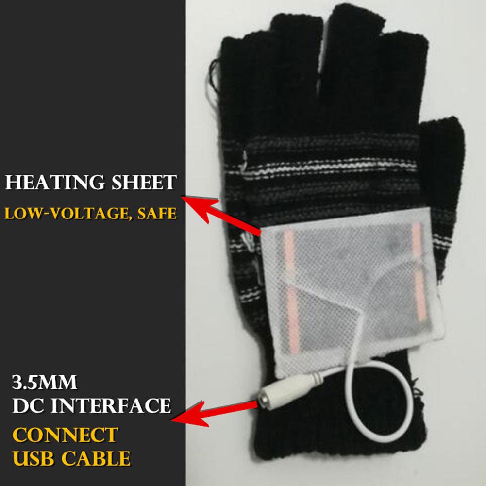 Ademende 2 kleuren 5v batterij aangedreven motorfiets gebreide verwarmde handschoenen verwarmde handschoenen motorcross sport winter handschoenen outdoor