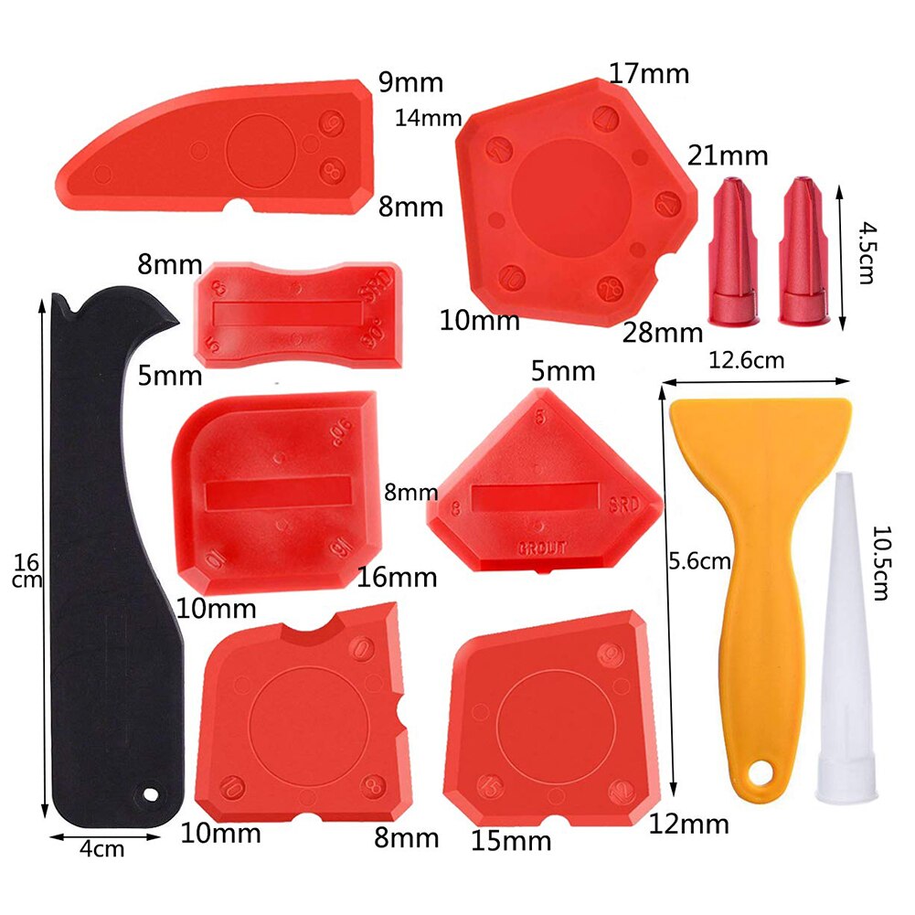 12 pcs Silicone Sealant Spreader Spatula Scraper For Door Caulk Tool Kit Silicone Sealant Tool Window Caulking Finishing Tools