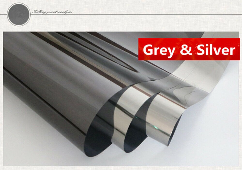 Grey&Silver solar tint film One Way Vision Mirrored Window Film Privacy Protector Vinyl Film Anti UV Heat Insulation