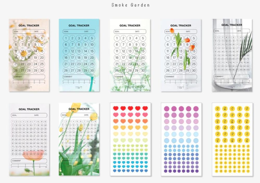 8 Sheets /Pack 30 100 Days Goal Tracker Challenge Project Planner Paper Sticker DIY Decor Stick Label Stationery: D