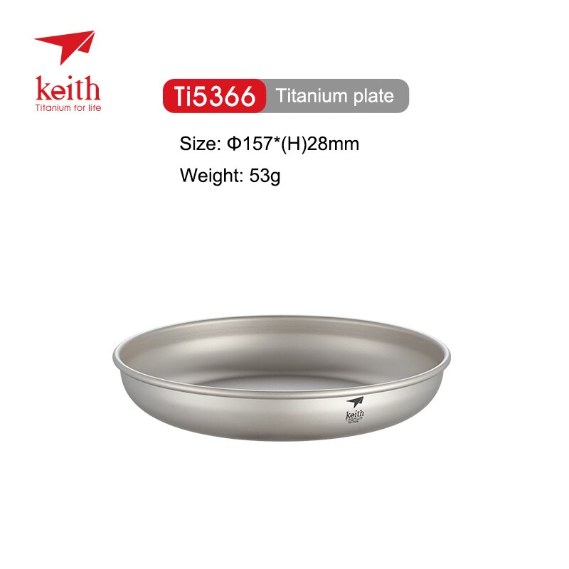Keith ultralett titanplate utendørs campingpanne oppvask servise kokekar 30g-70g: Ti5366