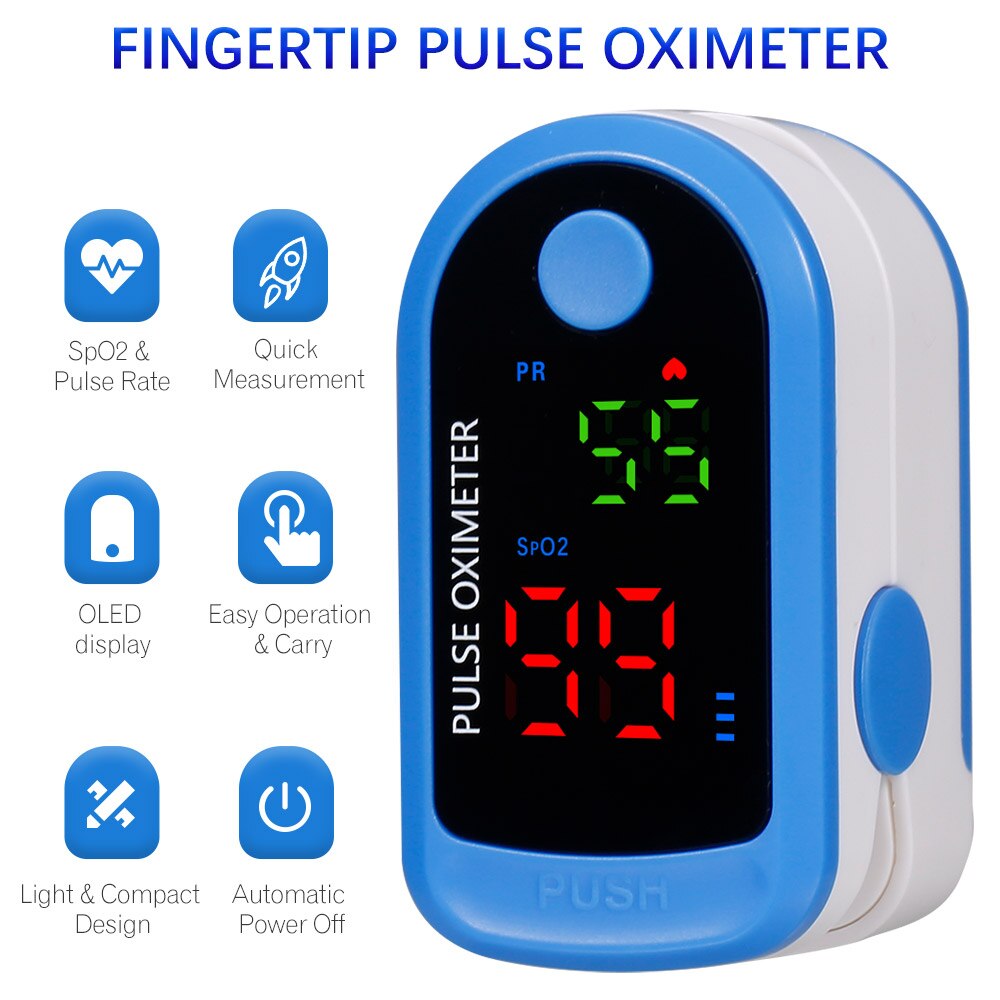 Finger Pulse Oximeter OLED Display Blood Oxygen Saturation Monitor SpO2 Pulse Rate Measurements Portable Oximeter Indoor Outdoor