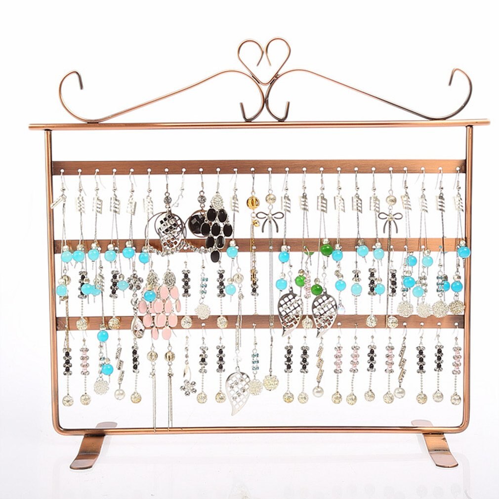 72 hull dingle øreringer ørepynt display holder stativ utstillingsvindu metall smykker arrangør rack flat ørering holder emballasje jente: 2