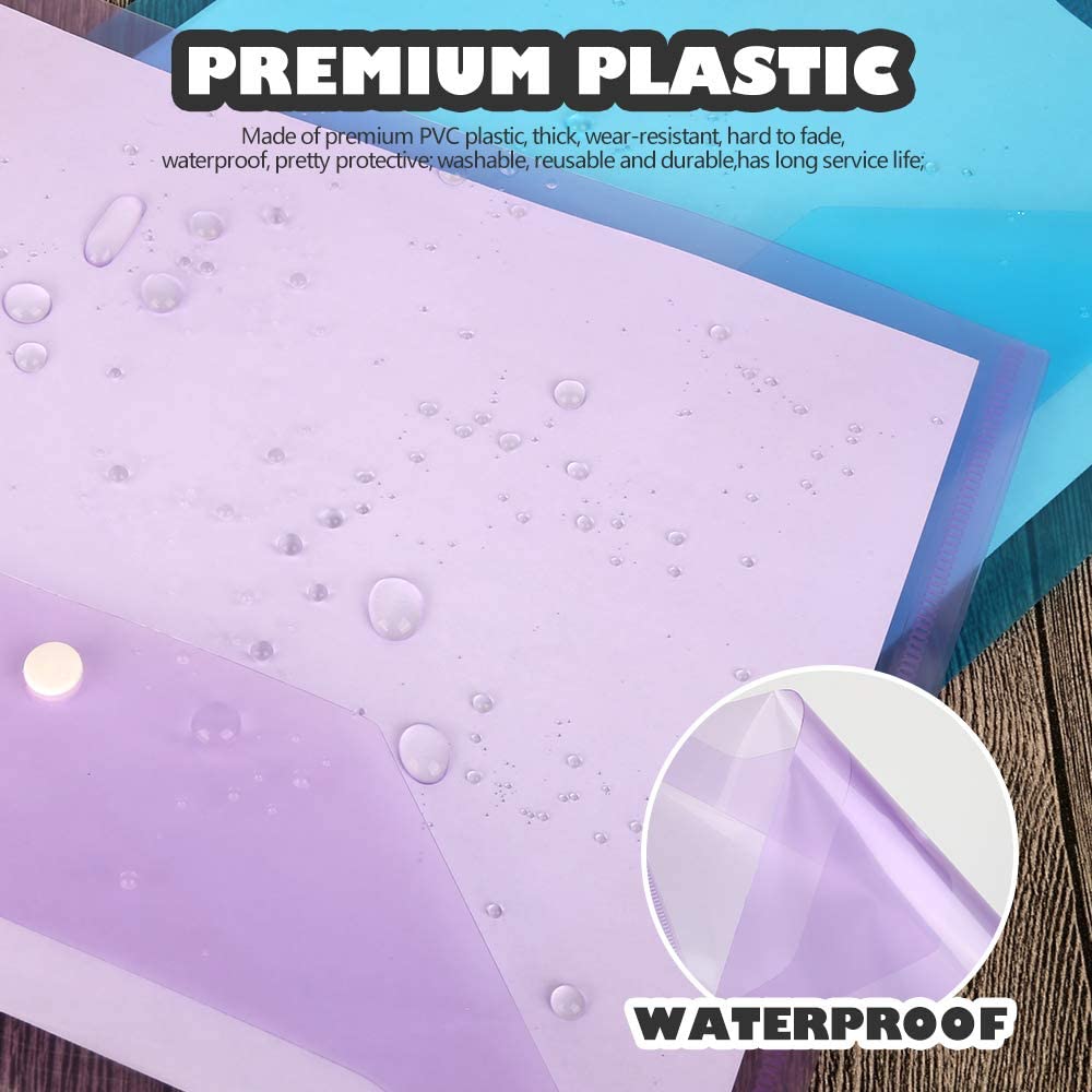 A4 Plastic Enveloppen Poly Enveloppen Duidelijke Bestand Tassen Document Mappen Organisatoren Met Snap Buttonin 6 Kleuren Briefpapier Gevallen