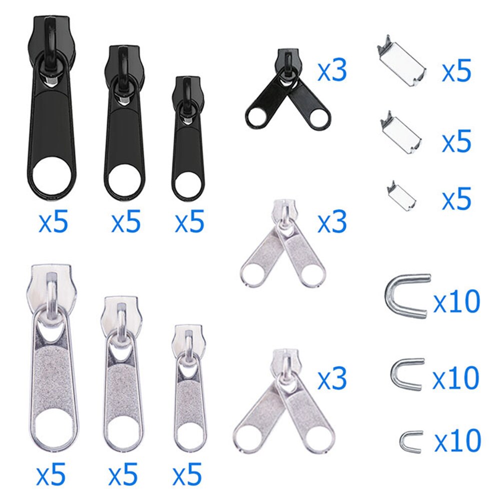 Zipper Replacement Head Zipper Repair Kit Install Pliers Universal Zipper Chain Head Kit Sewing Clothes Replacement Slider