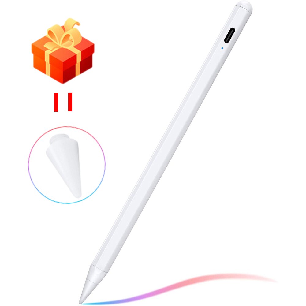 Stylus Pen for Apple iPad - Tilt Pressure Sensitive - Palm Rejection - for iPad Pro 11/12.9 Air 4 10.2 7th/8th Gen: White