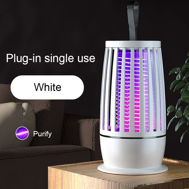 Bärbar mygglampa usb-laddningsbar elektrisk flugfälla insektsavvisande utomhus ljudlös mygglampa: Ljusgrå