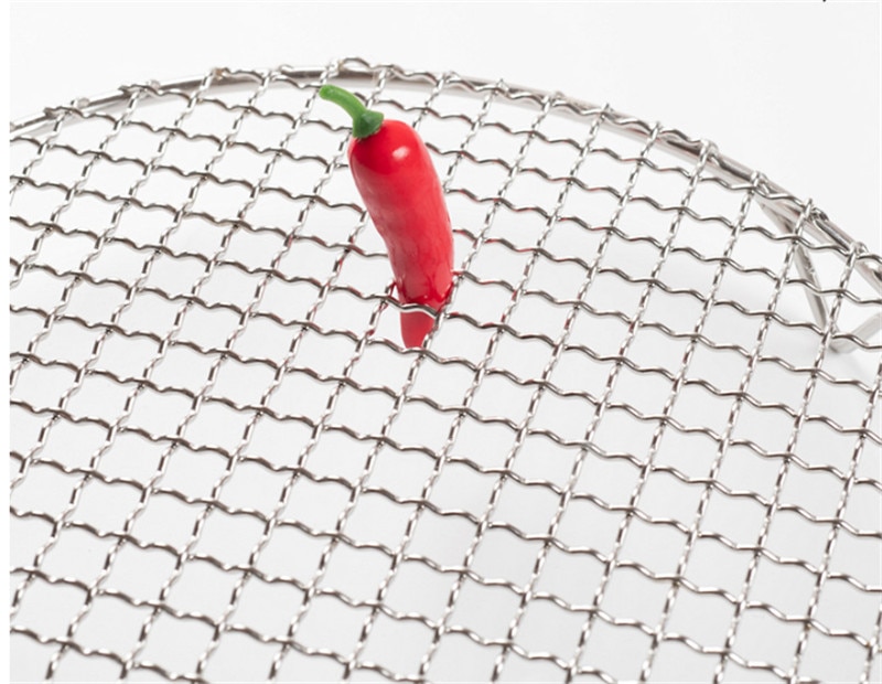 304 stainless steel round grill net with foot barbecue meshes Cooling Rack steam baking rack smokeless rotisserie grill cover