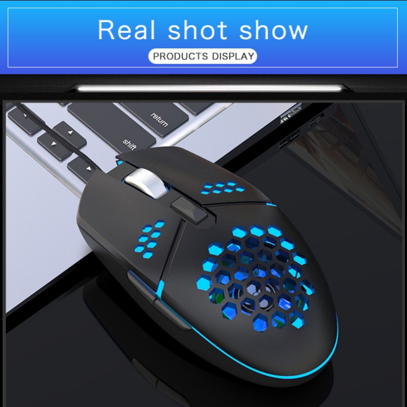 E-Sports Gaming Wired Mouse 6 Key 8000dpi Lightweight Rgb Lighting Fan Cooling Tablet Laptop Accessories Office Game: DARKNESS