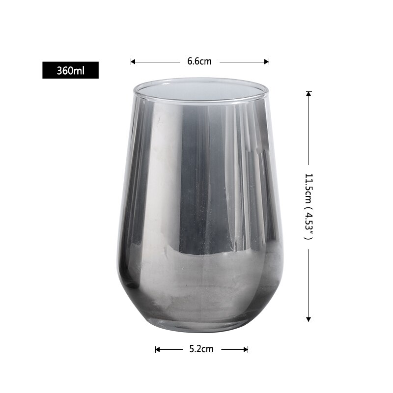 Upspirit grå plating whisky drikkeglass vann kaffe melk drinkware glass til hjemmet vodka ølbar hotell glass kopper sett: 360ml