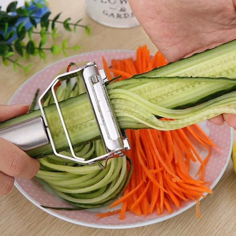 Roestvrij Staal Aardappel Komkommer Wortel Rasp Dunschiller Groenten Fruit Dunschiller Dubbele Schaven Rasp Gereedschap