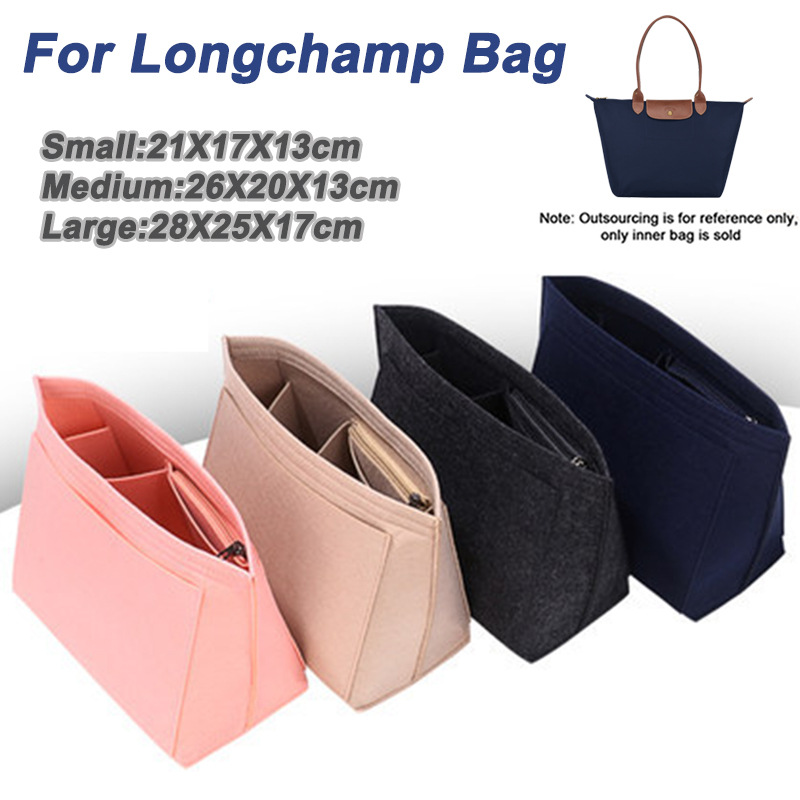 Filcowa torba z wkładką pasuje do torebki Longchamp torba z wkładką filcowa kosmetyczka wsparcie podróżna przenośna wkładka do torebki organizator