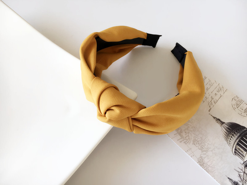 Einfarbig Haarbänder Turban Haar Lünette Nicht-Unterhose Zahn Frauen Elastische Stirnband Zwischen Knoten Haar Zubehör: Schwarz