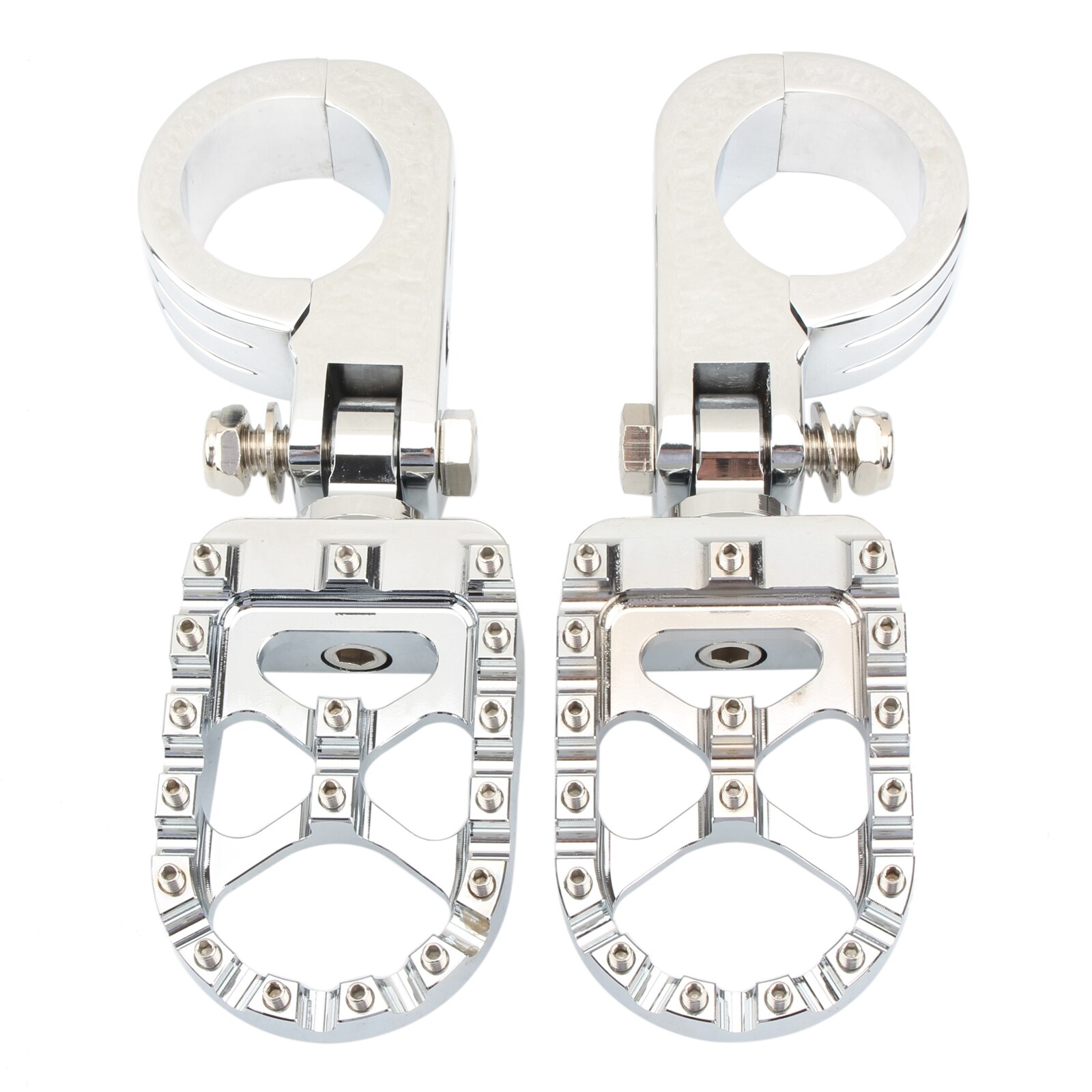 32MM Highway Foot Pegs Engine Guard Crash Bar w/Clamp Mount For Harley Honda Kawasaki Cafe Racer Touring Motorcycle Chrome: 32mm M
