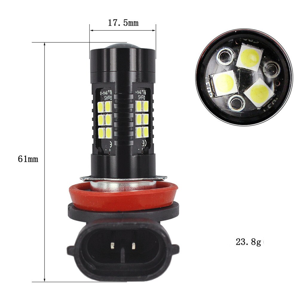 2Pcs LED Fog Lights For Car 12V DC H11 3030 21 LED Lights White 6500K Car Fog Head Light Lamp Headlight Car Accessories