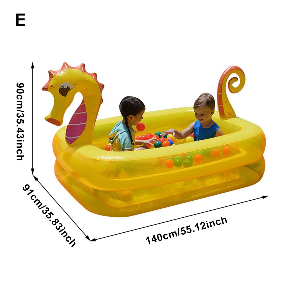 Nflatable Swimming Pool Portable Carry Thickened Inflatable Pool For Children Have Fun In Outdoors: Yellow 2layer