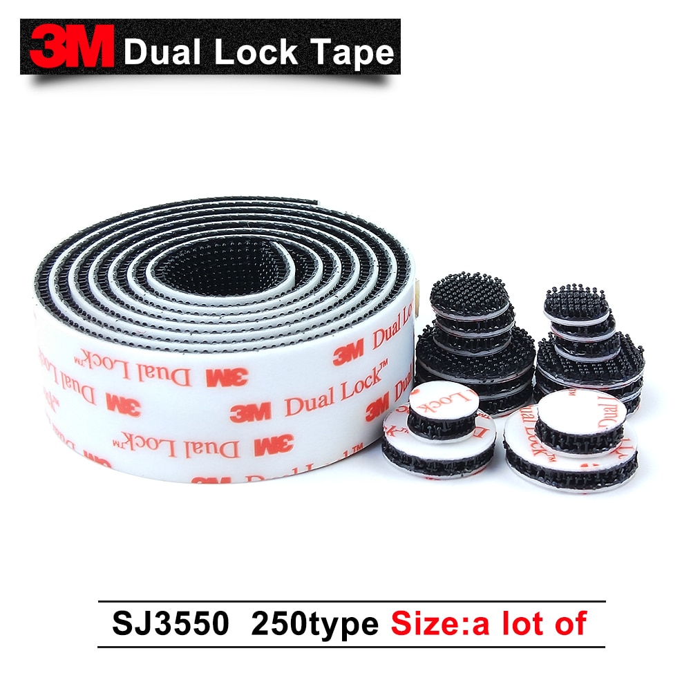 Die cut 3 M Dual Lock SJ3550 Zwart Type 250/Zelfklevende Hersluitbare Sluiting Tape