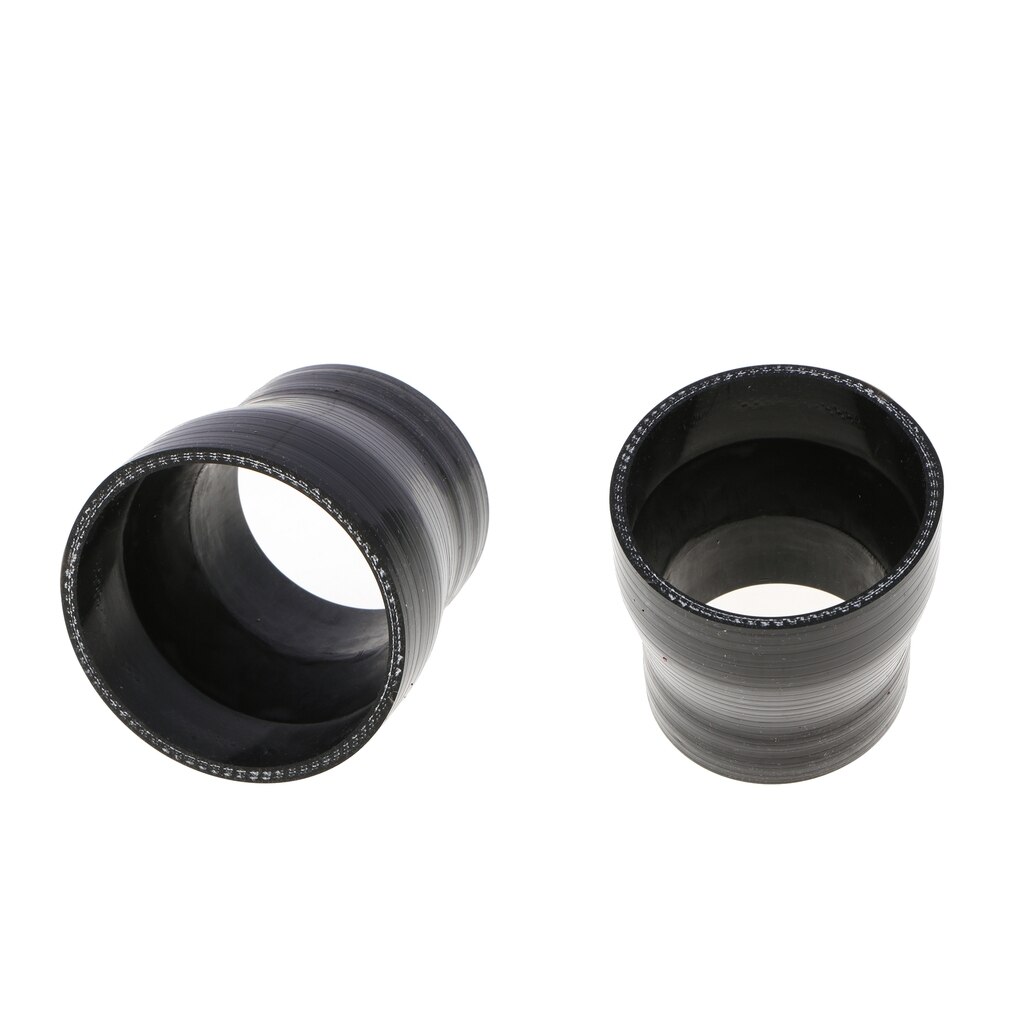 2 st φ 63mm-51mm rak reducer silikon slangadapter för kylare, svart