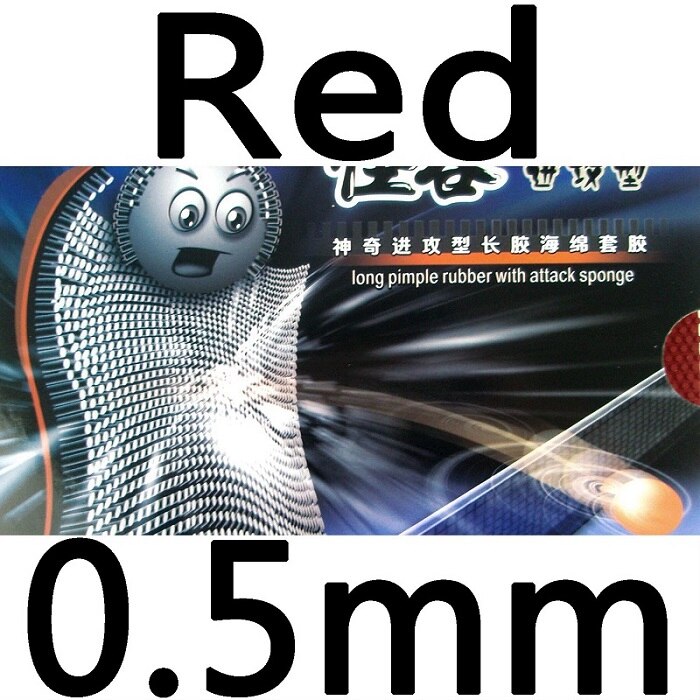KTL Stranger Attack long pips out table tennis rubber with sponge ping pong rubber: Red 0.5mm