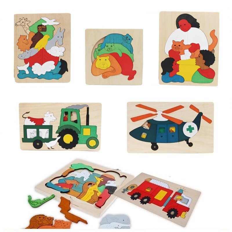 Echt Holz Puzzle Spielzeug Ebene Transport Multi-imensional 3d Puzzle Puzzle mehrschichtig Früer Pädagogische Für freundlicher