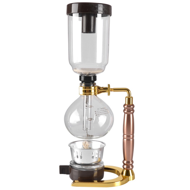 Cafetière à Siphon de Style japonais cafetière à thé Siphon cafetière sous vide Type de verre Machine à café filtre 3 tasses or: Default Title